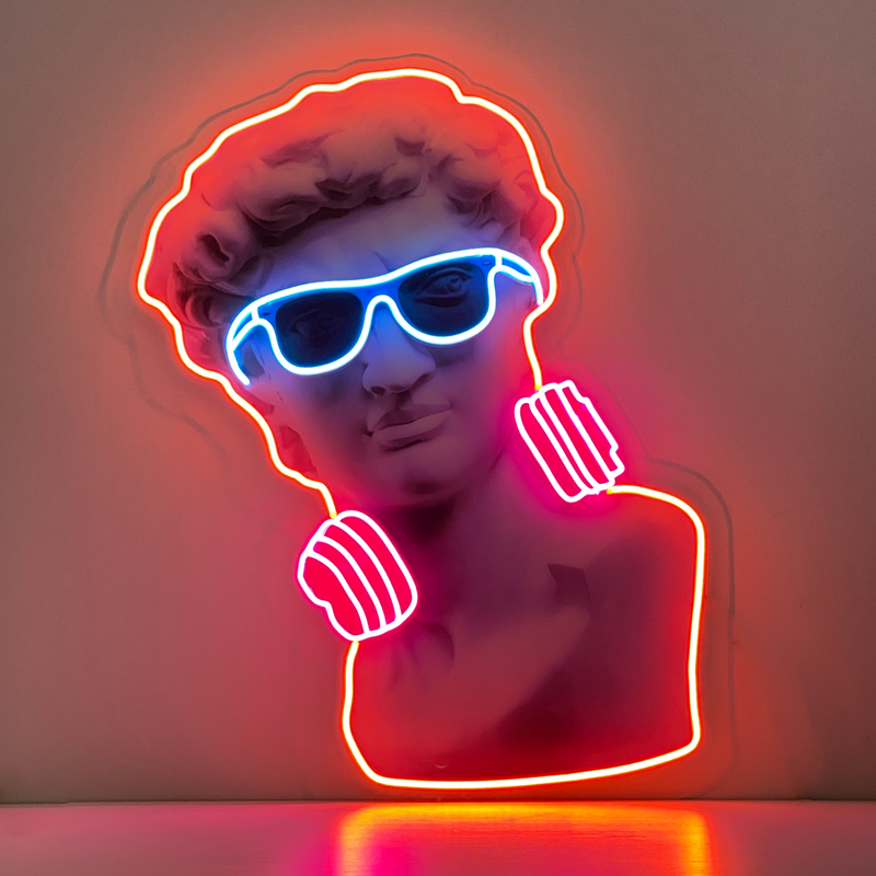 David Vibing Neon Acrylic Artwork