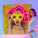 Wow Lady Pop Art Led Neon Acrylic Artwork