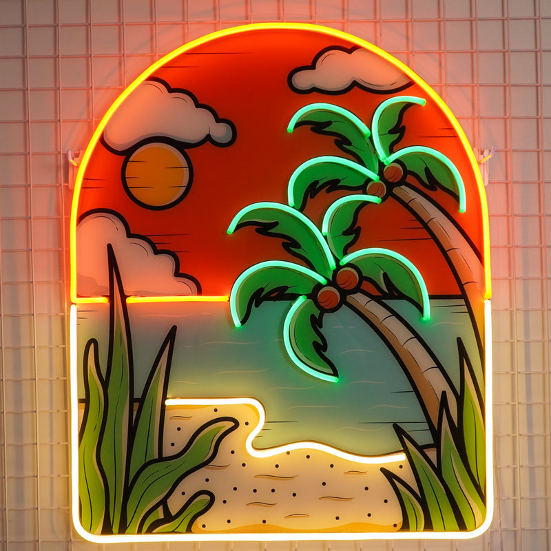 Hot Beach LED Neon Sign Light Pop Art
