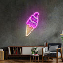 Ice Cream Cone Led Neon Acrylic Artwork - Custom Neon Signs | LED Neon Signs | Zanvis Neon®