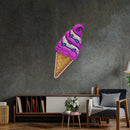 Ice Cream Cone Led Neon Acrylic Artwork - Custom Neon Signs | LED Neon Signs | Zanvis Neon®