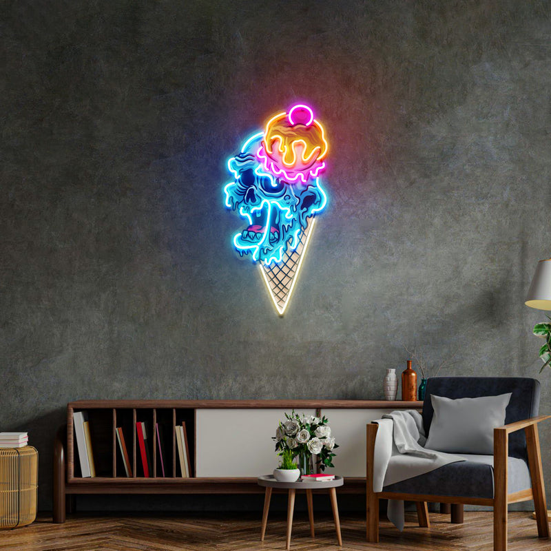 Ice Cream Zombie LED Neon Sign Light Pop Art