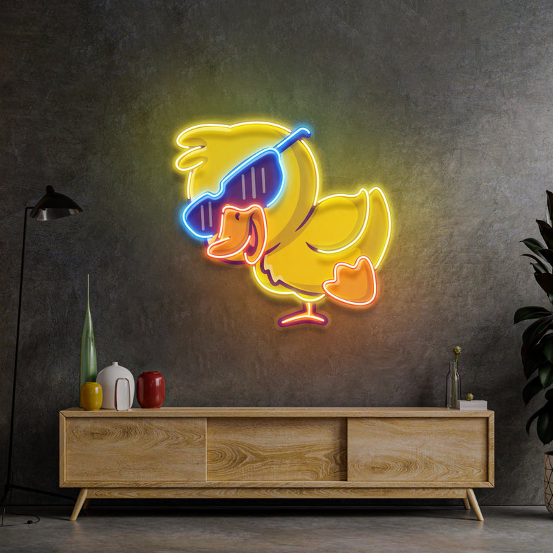 Jolly Duck Jumping LED Neon Sign Light Pop Art