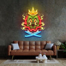 King Skull Weed Smoking LED Neon Sign Light Pop Art