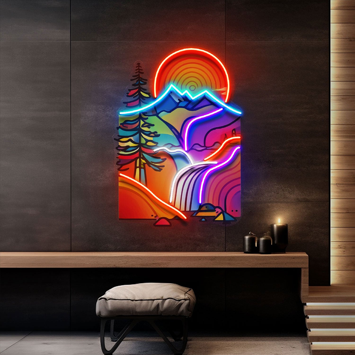 Landscape Painting In Abstract Art LED Neon Sign Light Pop Art