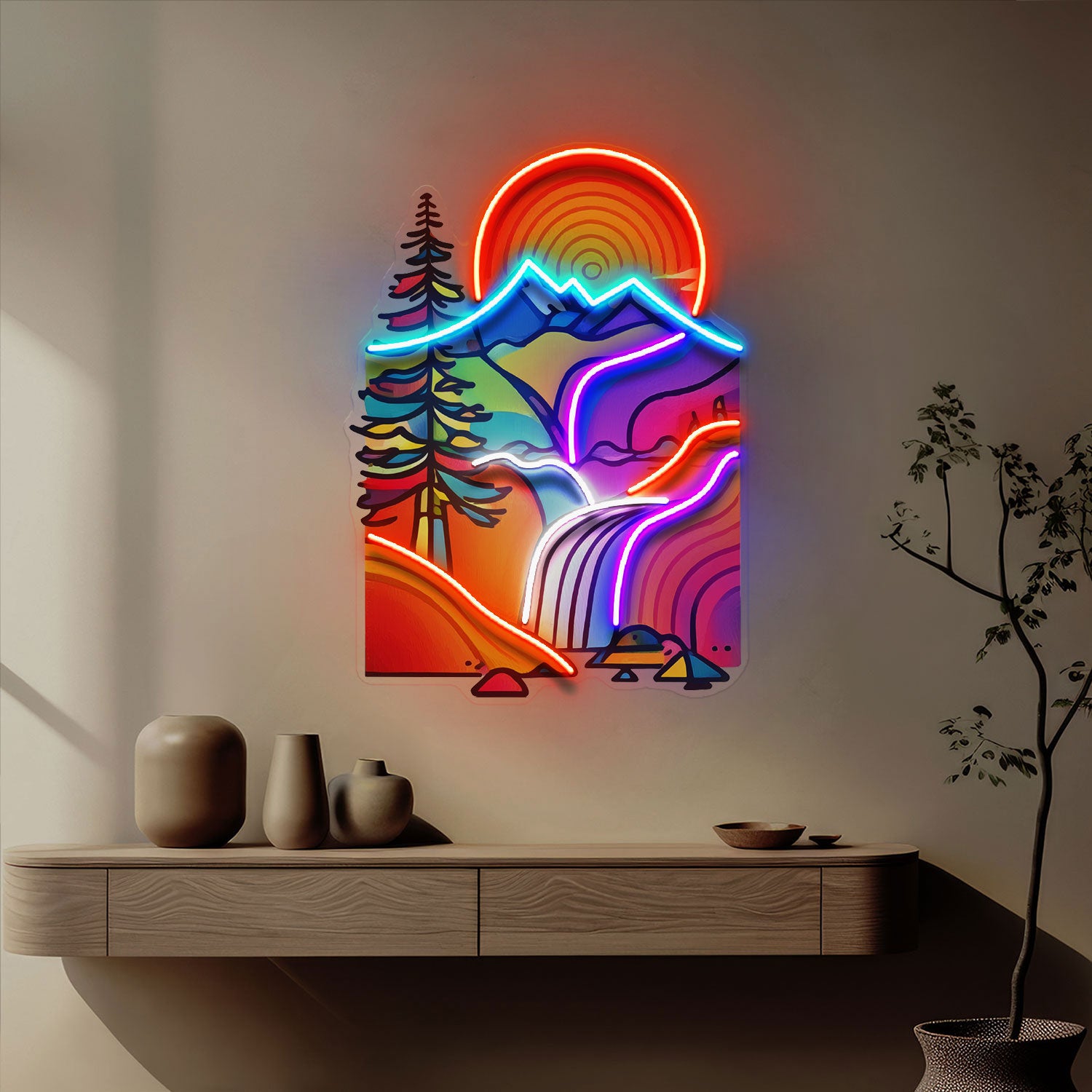 Landscape Painting In Abstract Art LED Neon Sign Light Pop Art