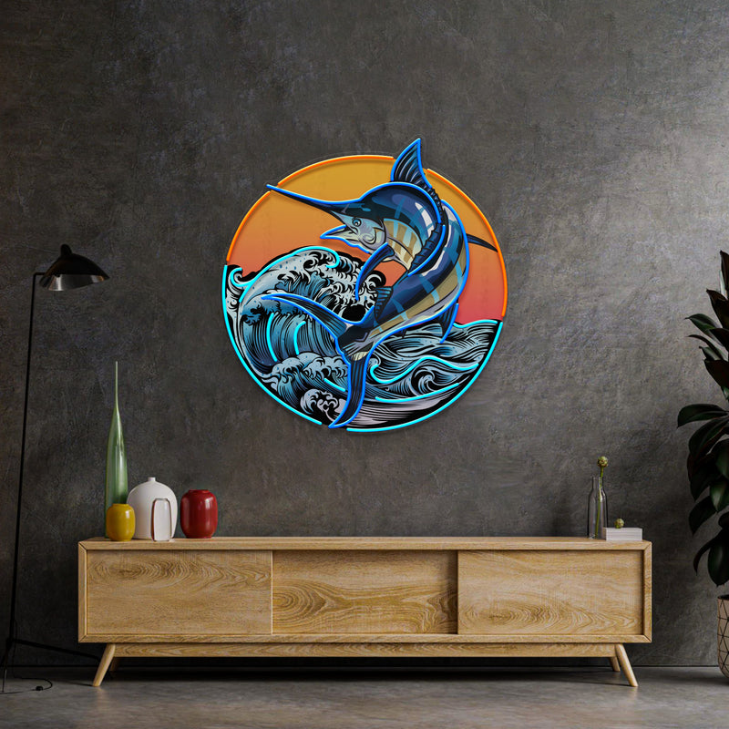 Late Afternoon Fishing LED Neon Sign Light Pop Art