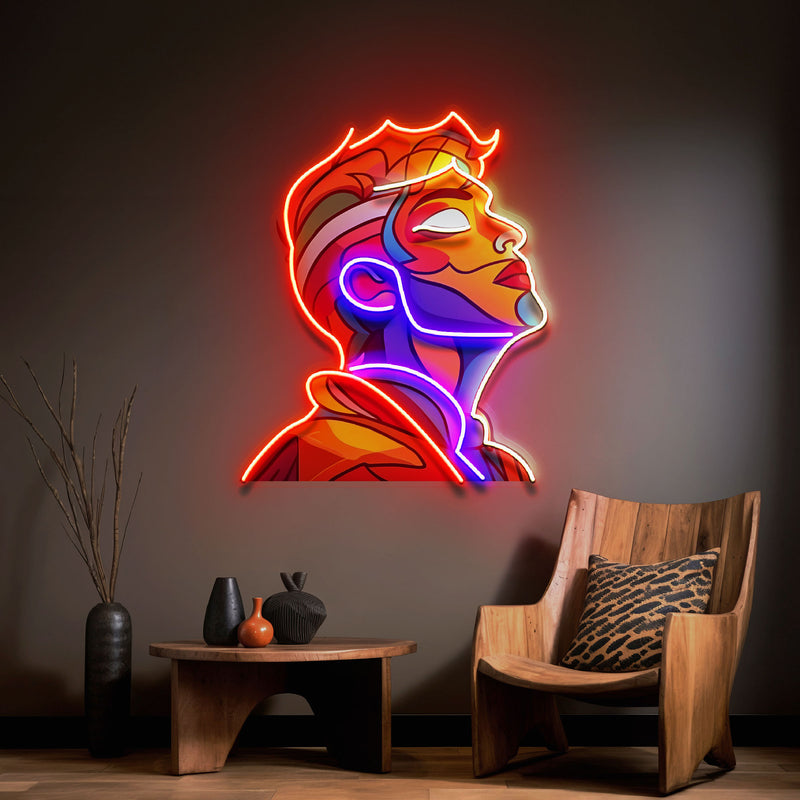 Looking Up High Colorful Portrait Abstract Art LED Neon Sign Light Pop Art