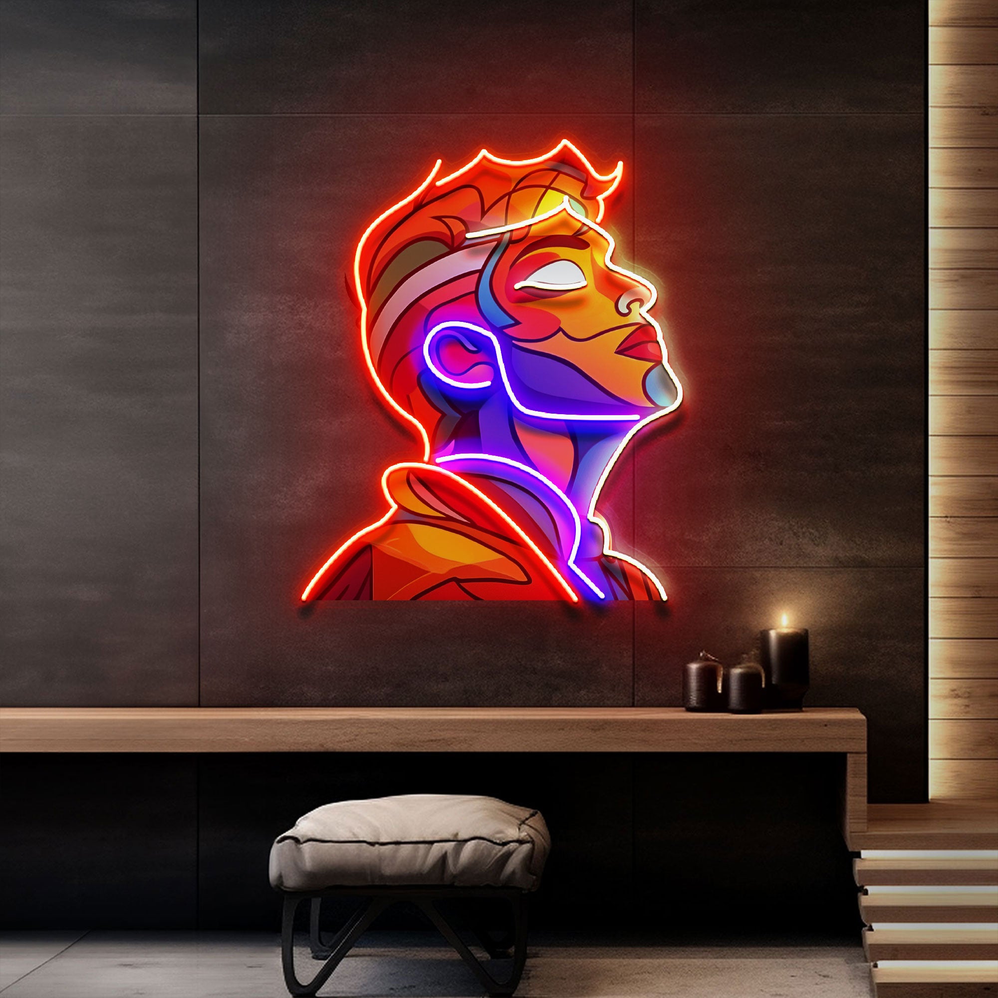 Looking Up High Colorful Portrait Abstract Art LED Neon Sign Light Pop Art