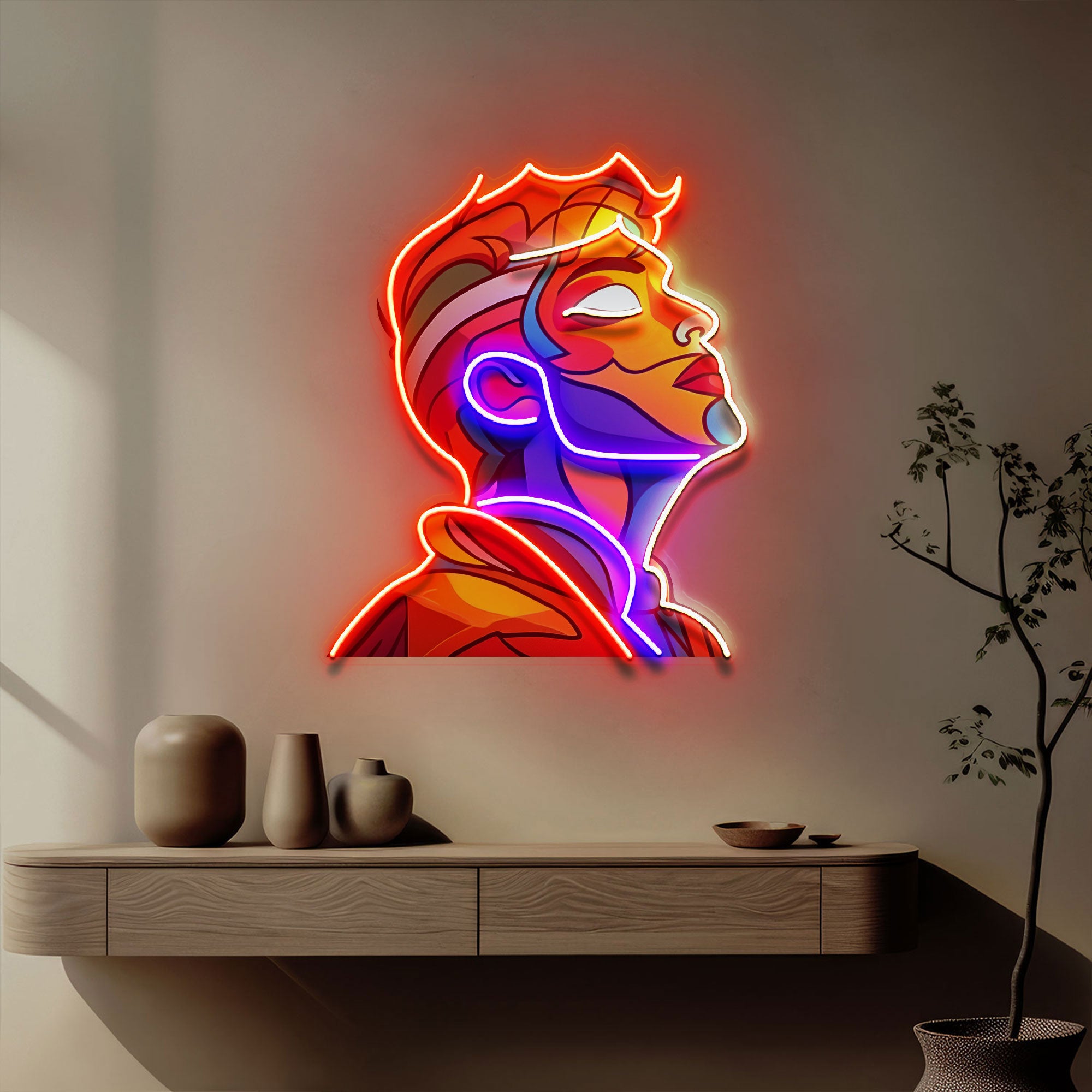 Looking Up High Colorful Portrait Abstract Art LED Neon Sign Light Pop Art