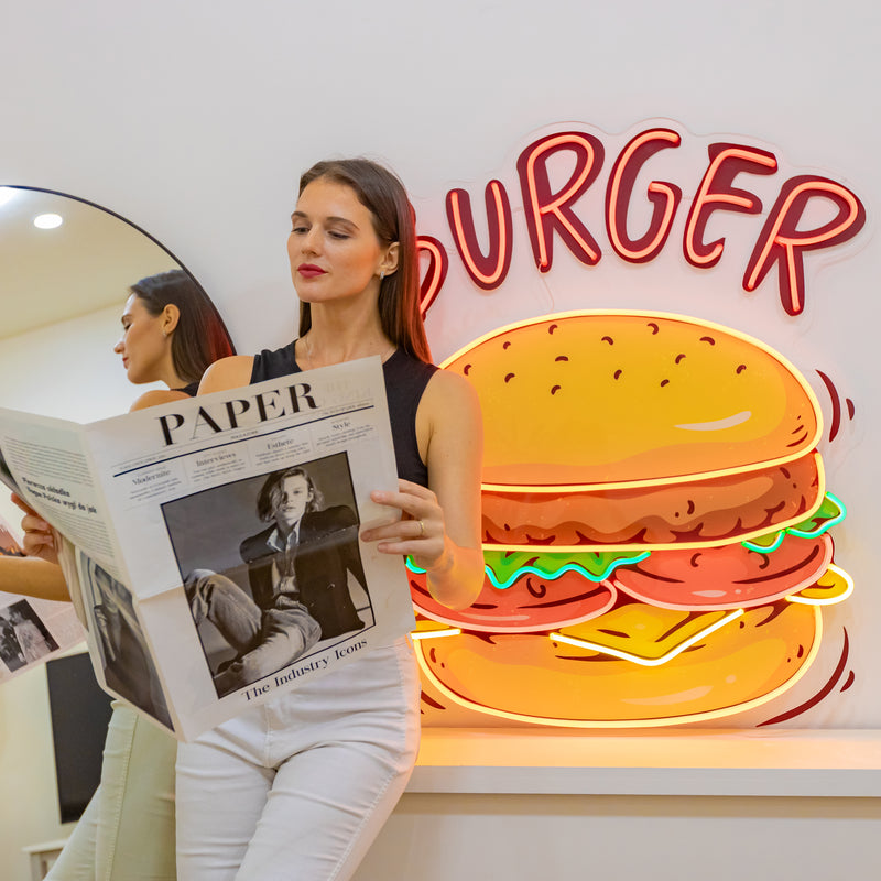 Hamburger Led Neon Acrylic Artwork