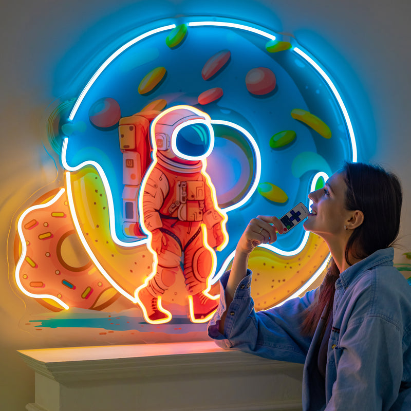 Astronaut Donut Led Neon Acrylic Artwork