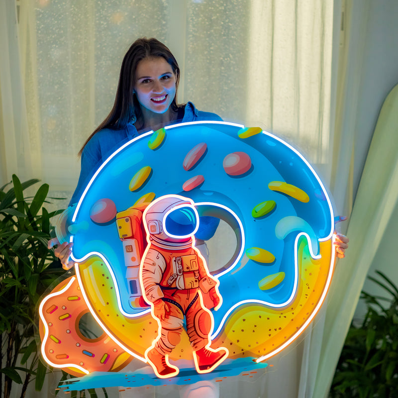 Astronaut Donut Led Neon Acrylic Artwork