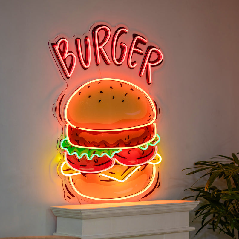 Hamburger Led Neon Acrylic Artwork