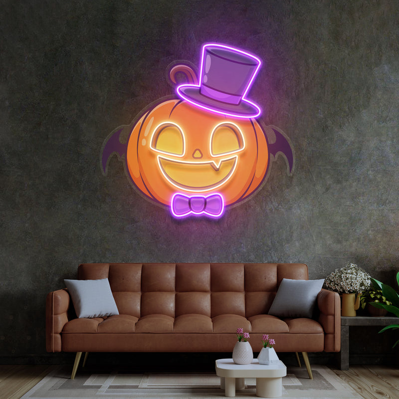 Magician Pumpkin LED Neon Sign Light Pop Art