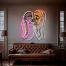 Man And Woman Faces Abstract Art LED Neon Sign Light