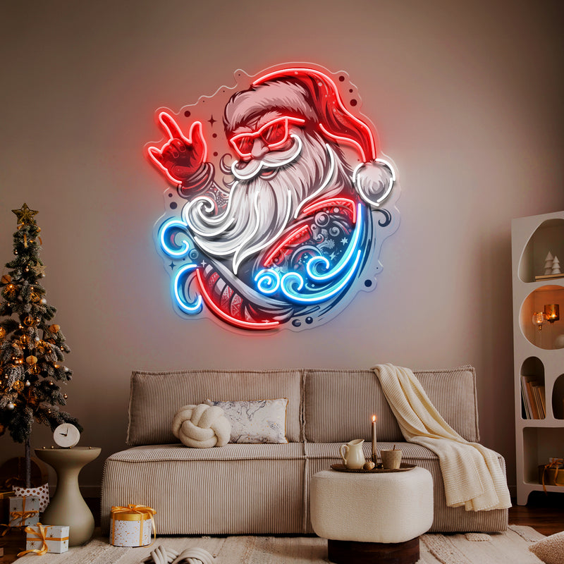 Mecha Santa Rock LED Neon Sign Light Pop Art