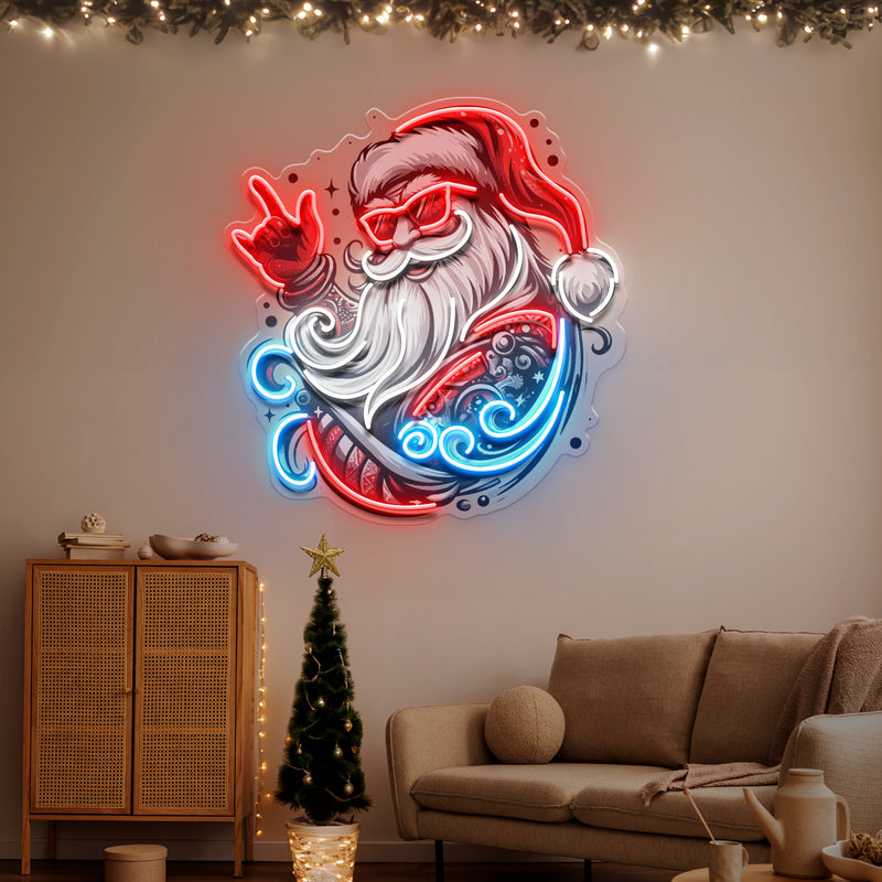 Mecha Santa Rock LED Neon Sign Light Pop Art