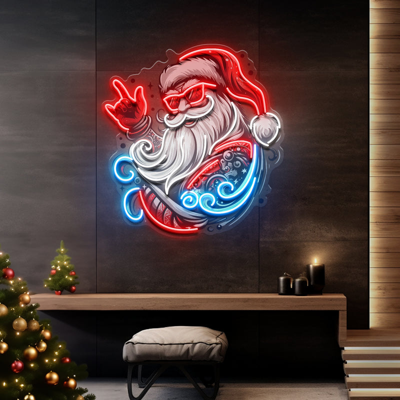 Mecha Santa Rock LED Neon Sign Light Pop Art