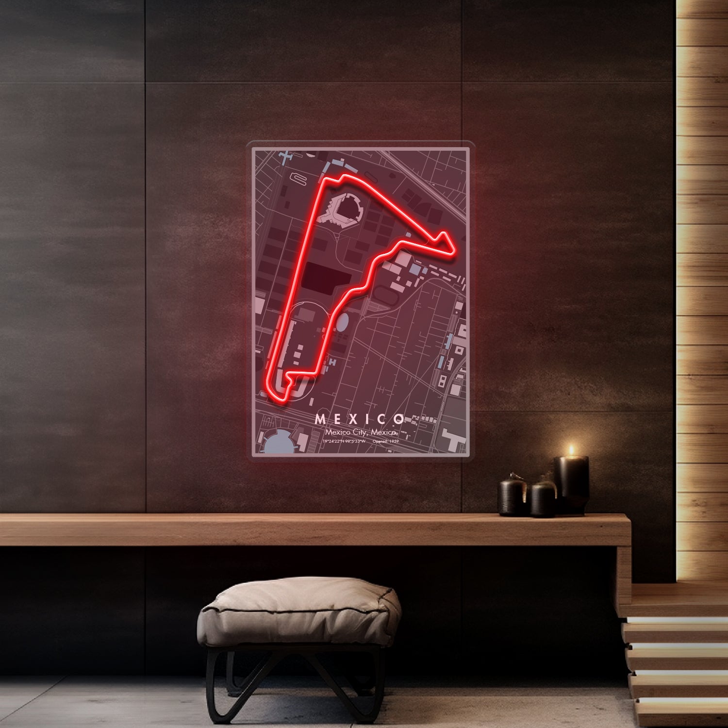 Mexico City Formula F1 Circuit LED Neon Sign Light Pop Art