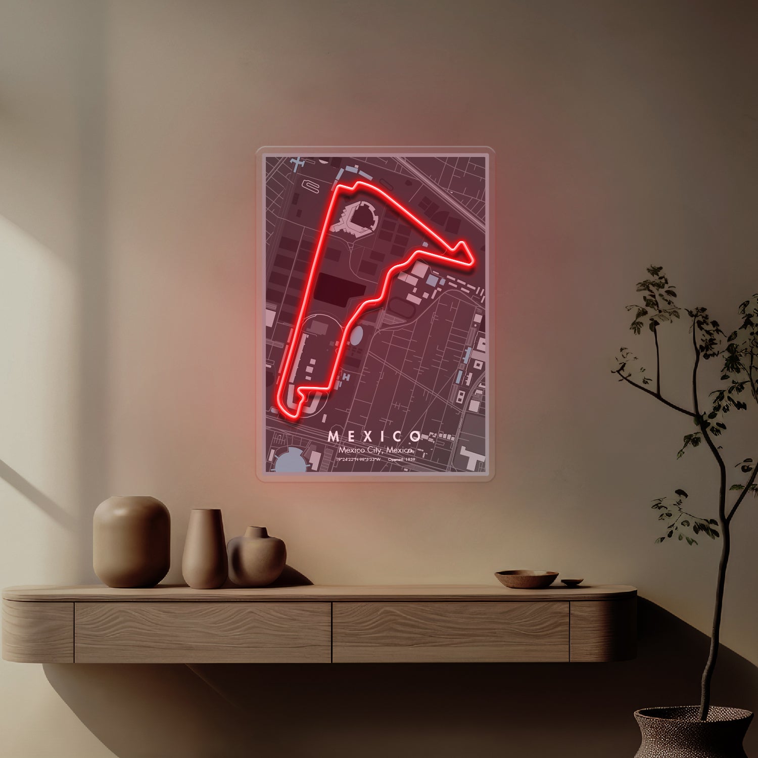 Mexico City Formula F1 Circuit LED Neon Sign Light Pop Art