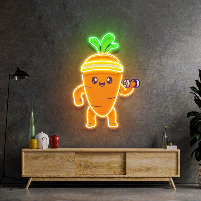 Mighty Baby Carrot Neon Acrylic Artwork