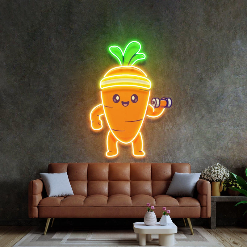 Mighty Baby Carrot Neon Acrylic Artwork - Custom Neon Signs | LED Neon Signs | Zanvis Neon®