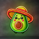 Mini Avocado Sombrero Hat LED Neon Sign Light Pop Art
