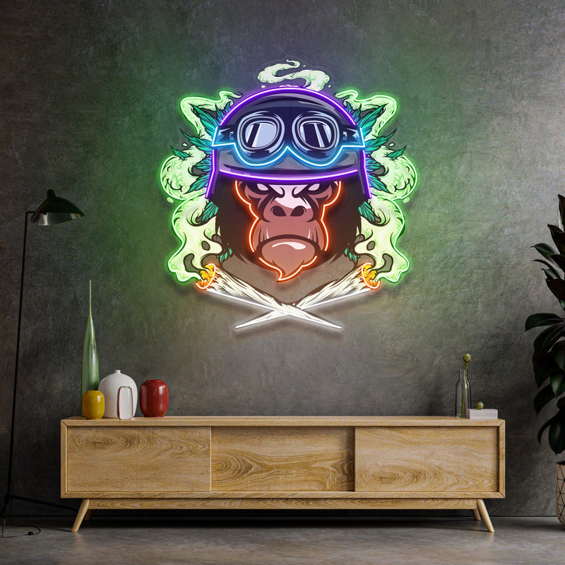 Monkey Soldier LED Neon Sign Light Pop Art