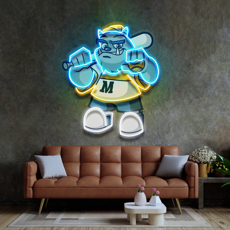 Monster Softball LED Neon Sign Light Pop Art