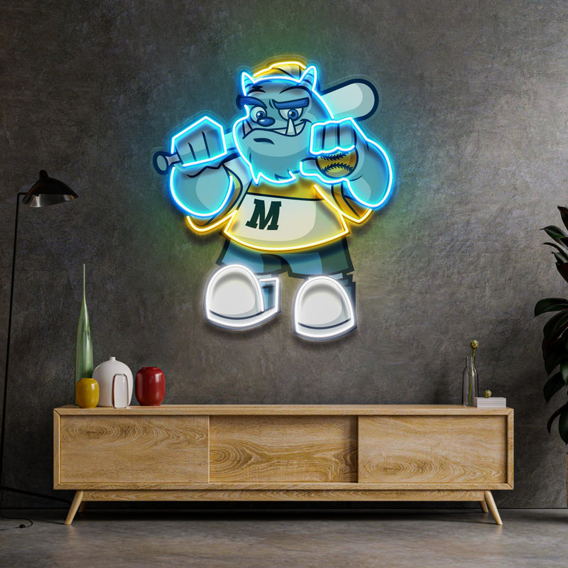 Monster Softball LED Neon Sign Light Pop Art