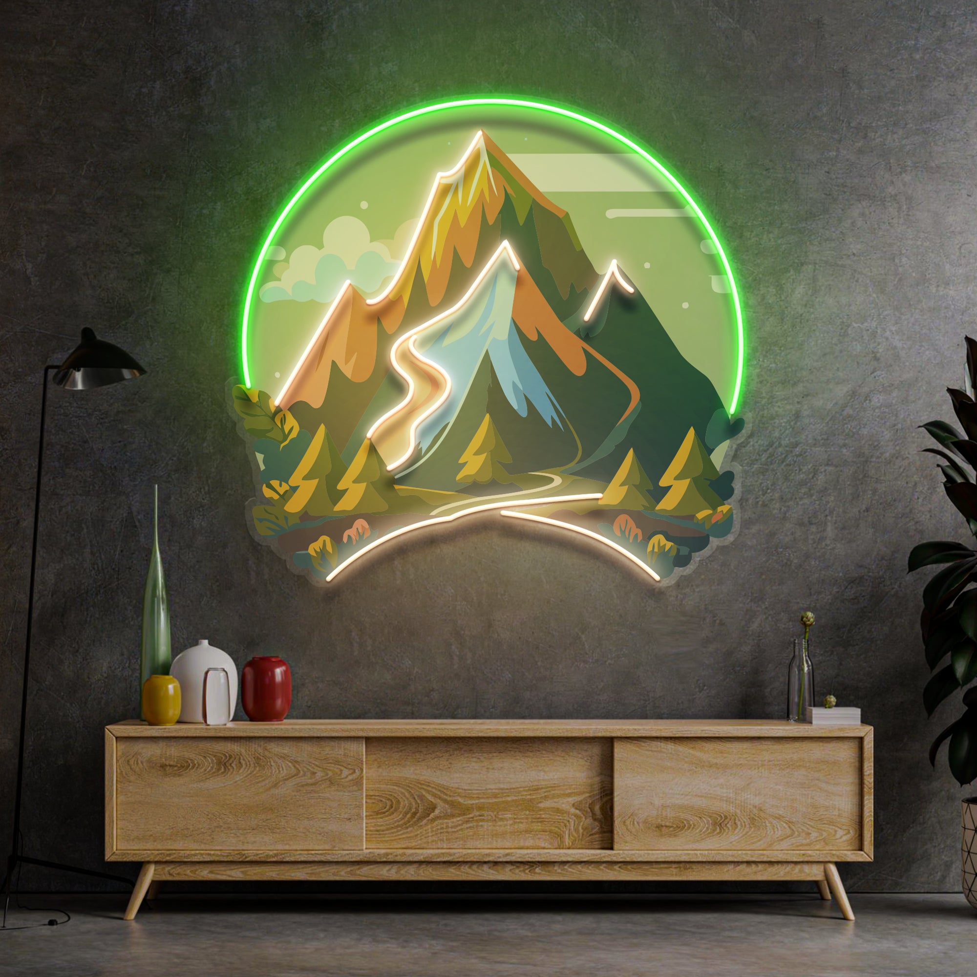 Mountain Landscape LED Neon Sign Light Pop Art