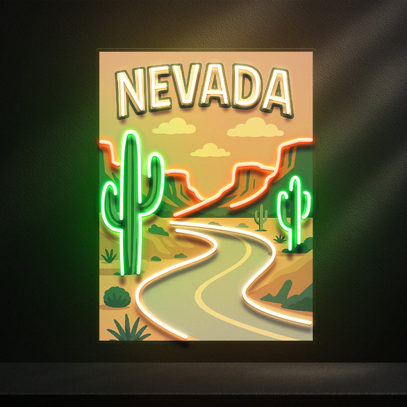 Nevada Route LED Neon Sign Light Pop Art