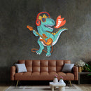 Ool Dinosaur Playing Guitar LED Neon Sign Light Pop Art
