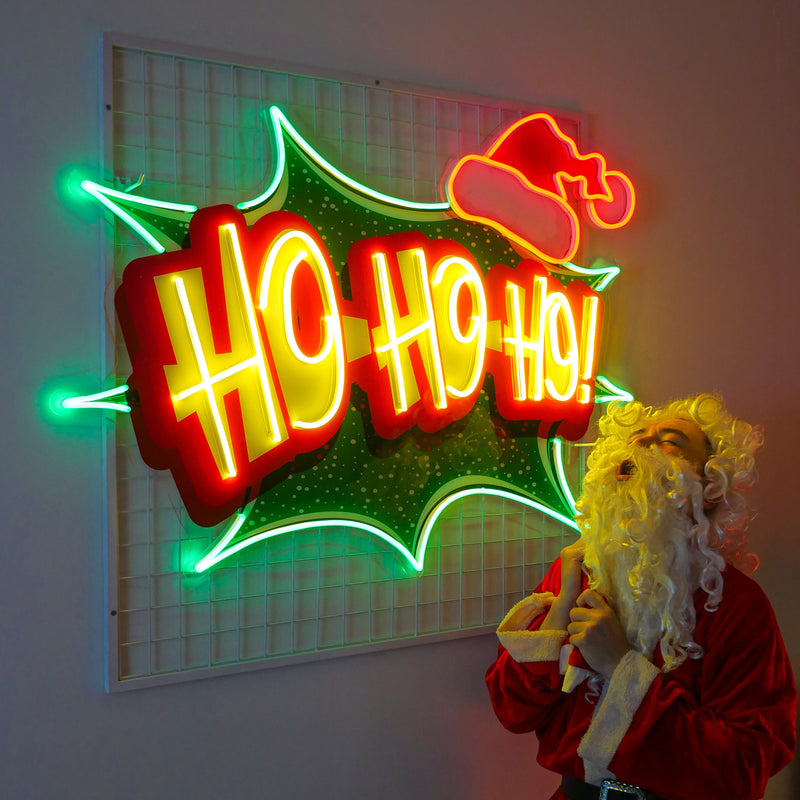 Santa Laughing Christmas LED Neon Acrylic Artwork