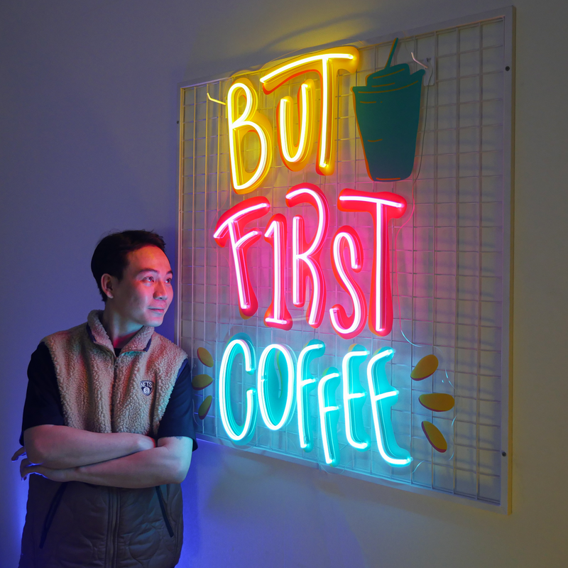 But First Coffee LED Neon Sign Light Pop Art