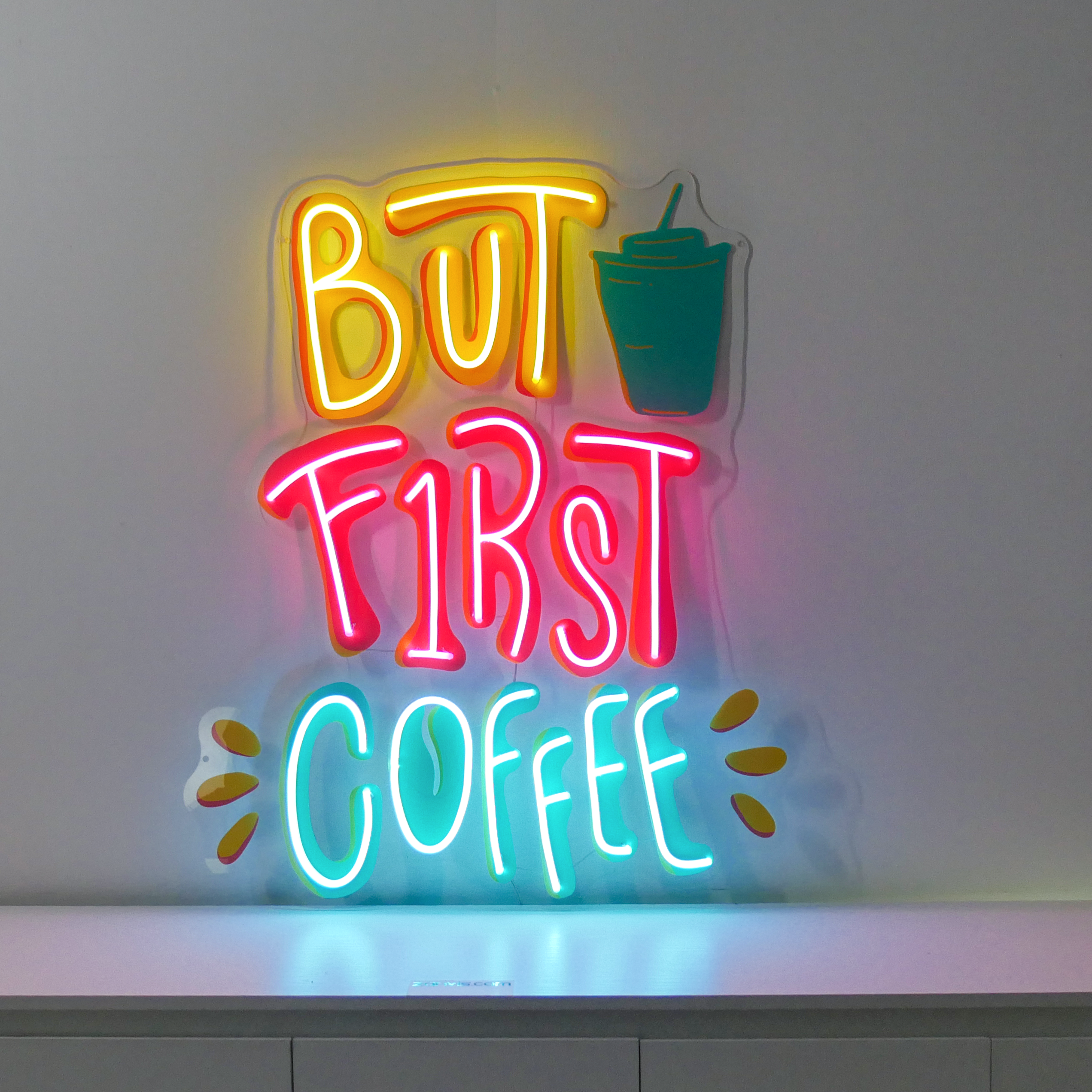But First Coffee LED Neon Sign Light Pop Art
