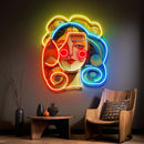 Peaceful Girl Portrait Abstract Art LED Neon Sign Light Pop Art