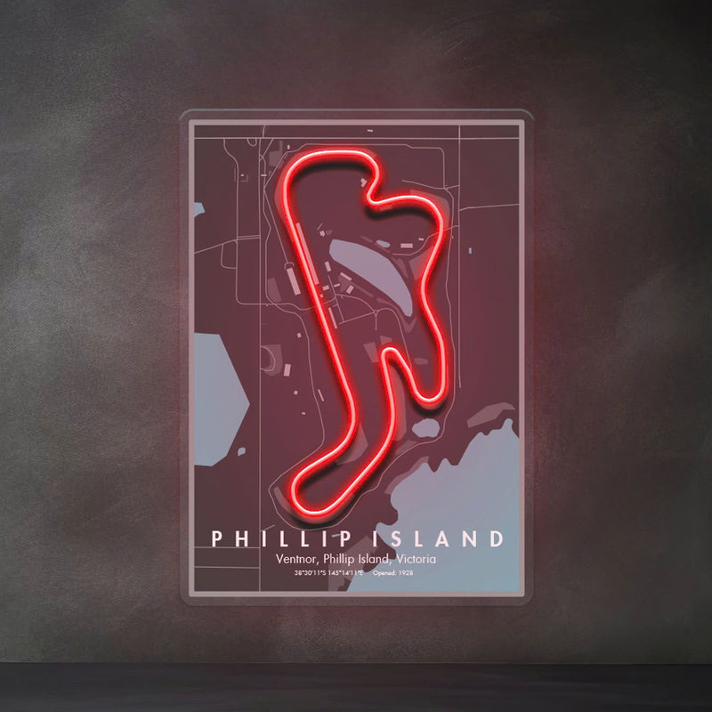 Phillip Island F1 Circuit LED Neon Sign Light Pop Art