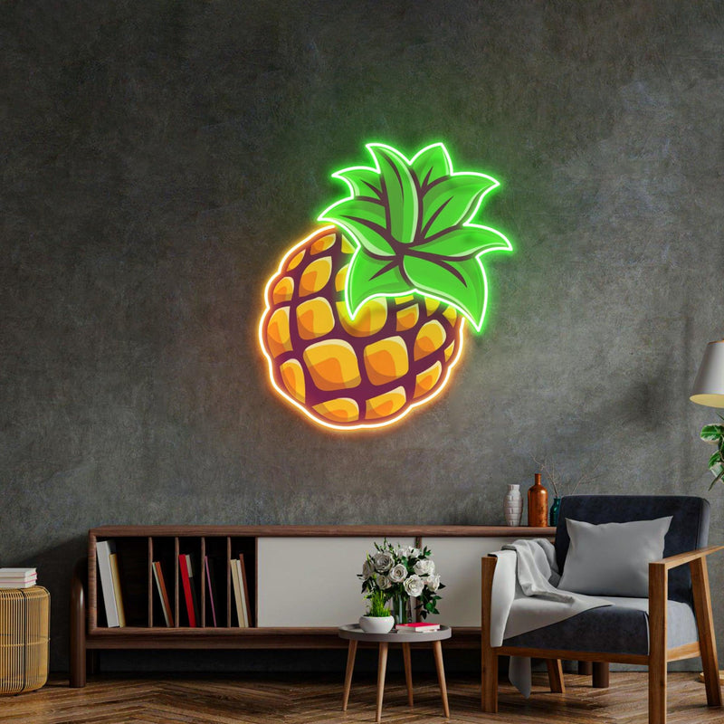 Pineapple Neon Acrylic Artwork