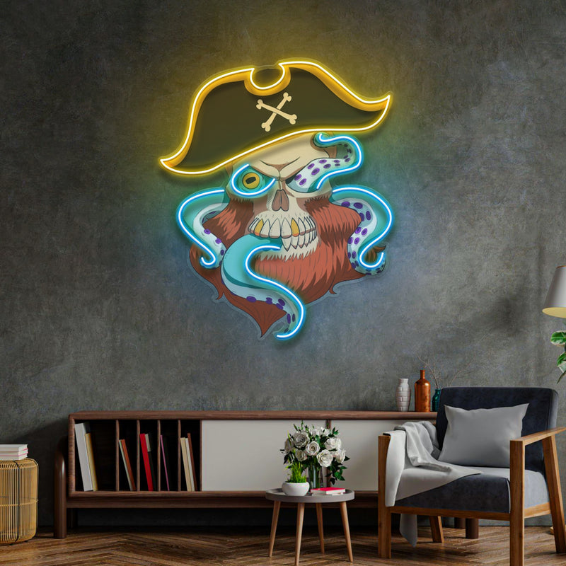 Pirate Captain Skull LED Neon Sign Light Pop Art