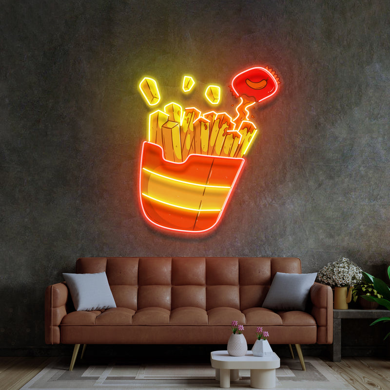 Potato Chips Glowing  LED Neon Sign Light Pop Art
