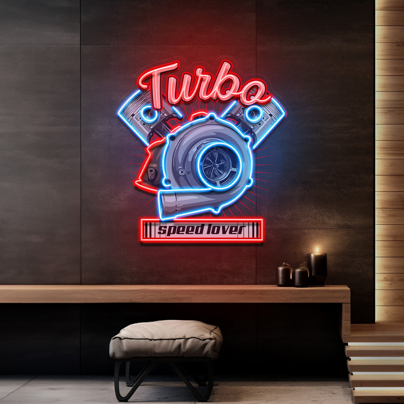 Powerful Racing Turbo LED Neon Sign Light Pop Art