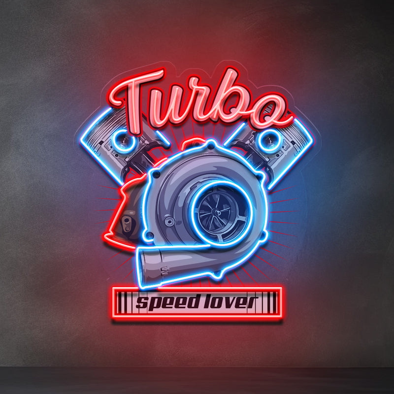 Powerful Racing Turbo LED Neon Sign Light Pop Art