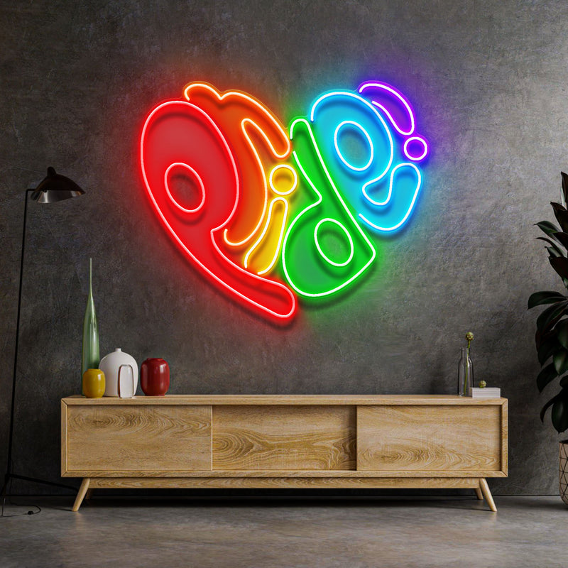 Pride In Heart LED Neon Sign Light Pop Art