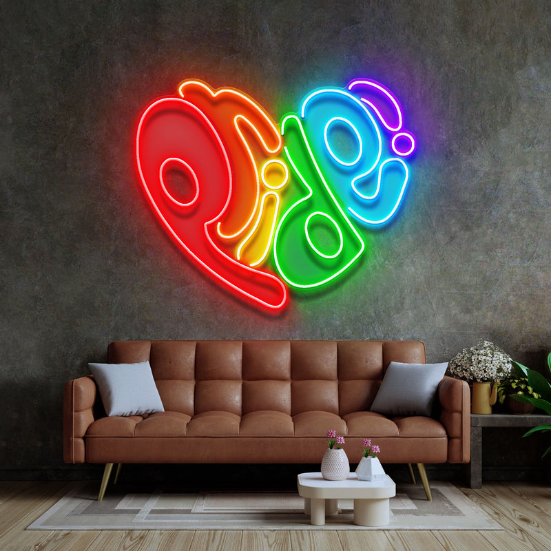 Pride In Heart LED Neon Sign Light Pop Art