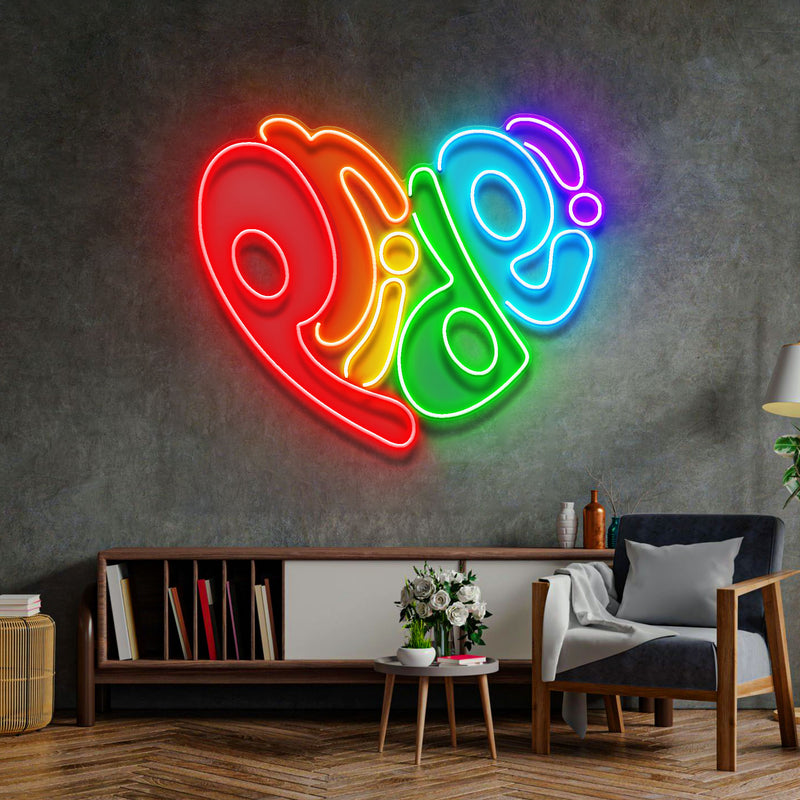 Pride In Heart LED Neon Sign Light Pop Art