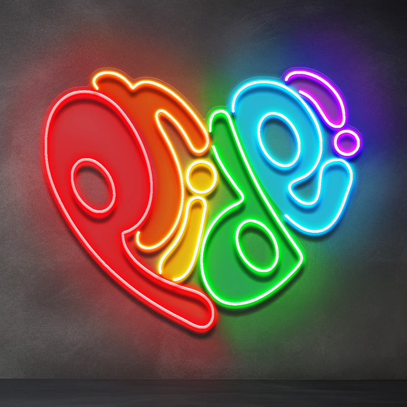 Pride In Heart LED Neon Sign Light Pop Art