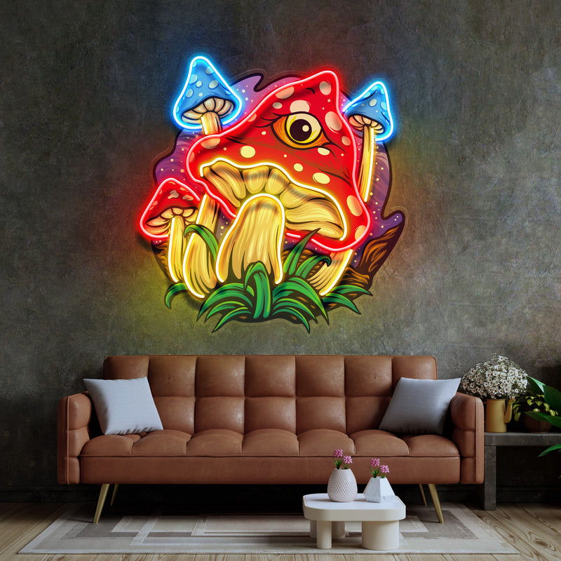 Psychedelic Eye Mushroom LED Neon Sign Light Pop Art