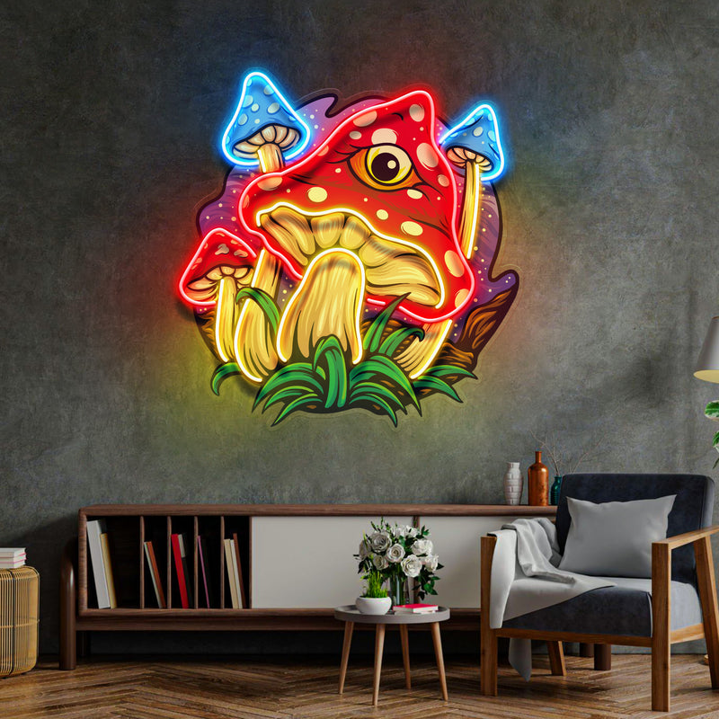 Psychedelic Eye Mushroom LED Neon Sign Light Pop Art